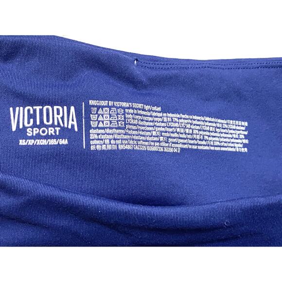 Victoria's Secret Sport Knockout Leggings Moto Blue Semi Sheer Cut Out Womens XS - Picture 7 of 7
